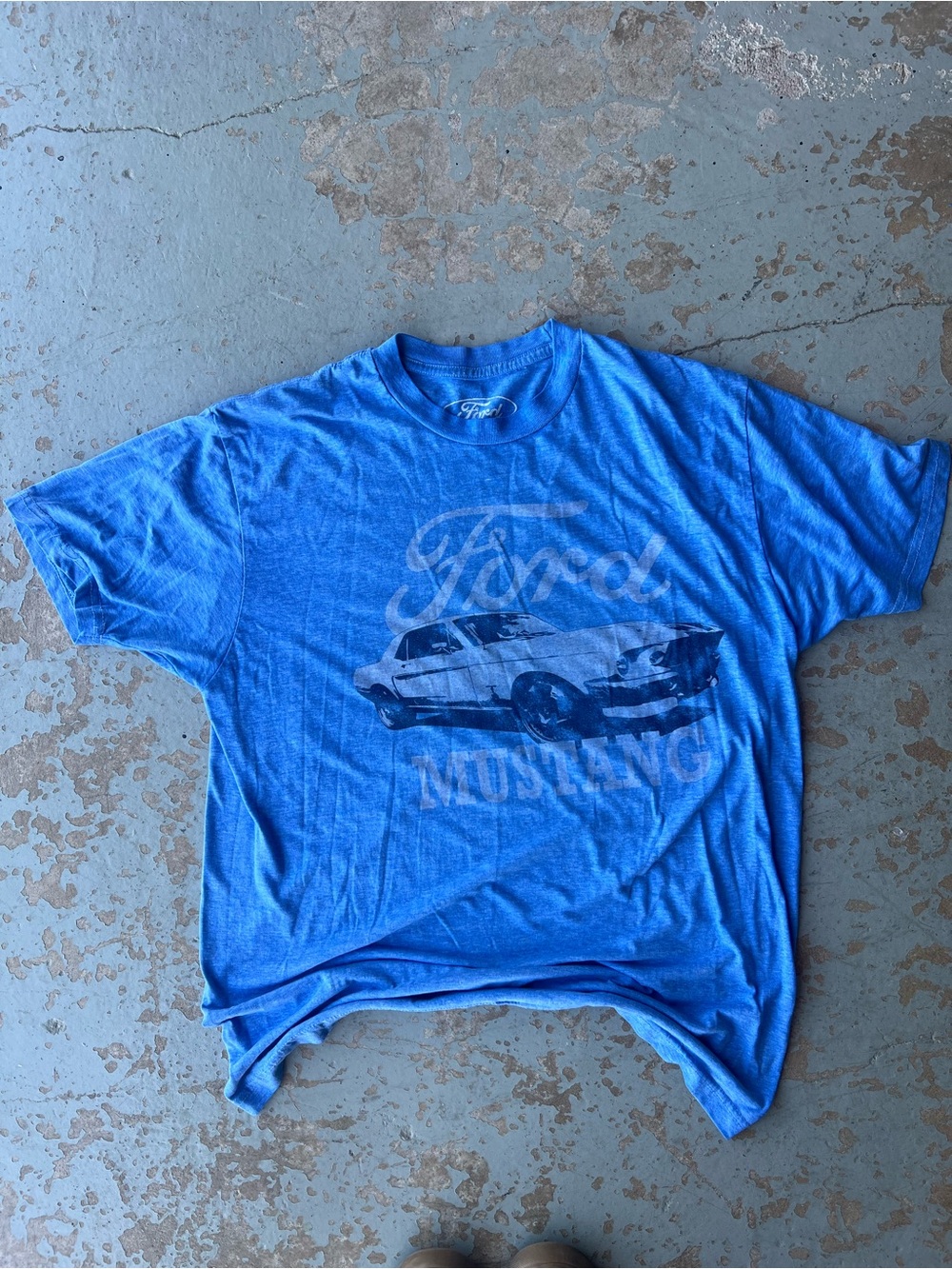 Large Ford Mustang Graphic Tee - Blue